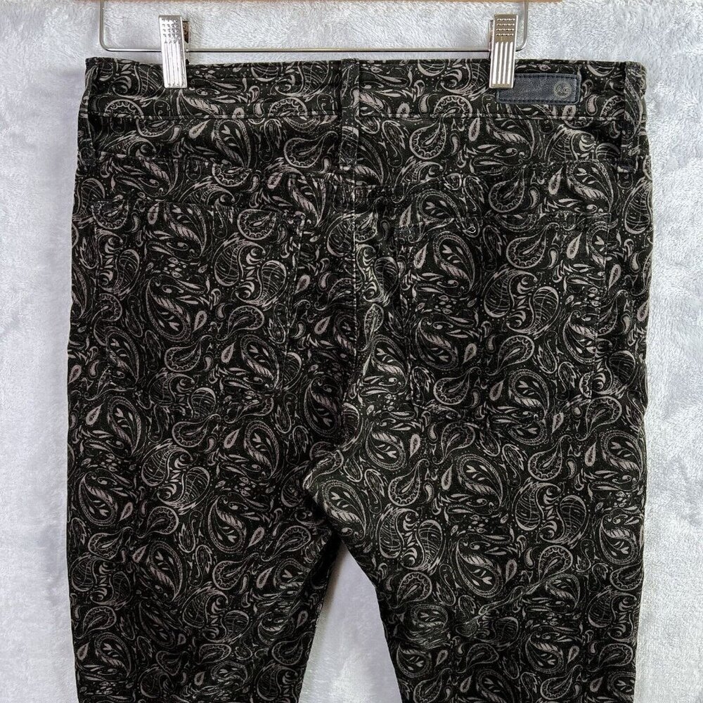 Anthropologie AG The High Rise‎ Stevie Ankle Pants 32R Paisley Print Velvet - Picture 12 of 15